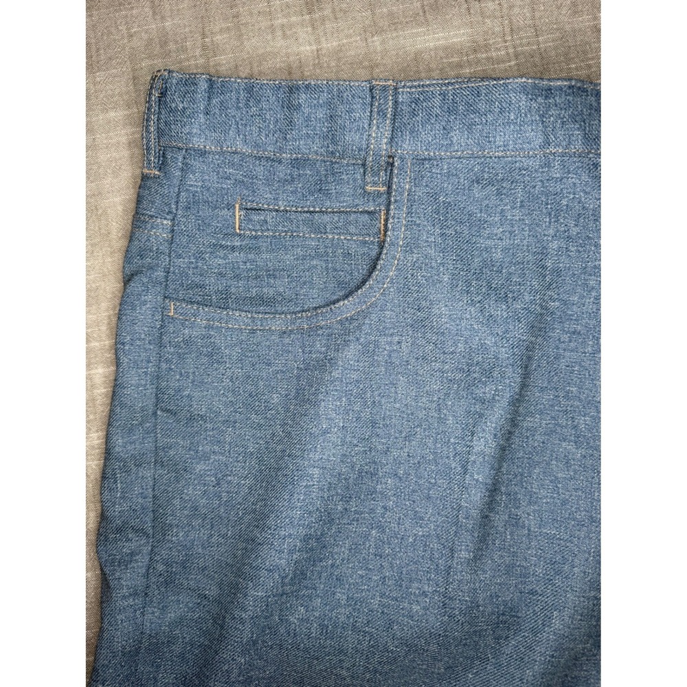 Haband Fit-Forever Mens Blue Polyester Twill Straight Leg Pants W40 L29 DISCO - Picture 8 of 11